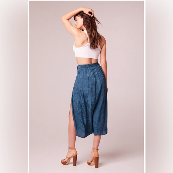 NWT Band Of The Free CELENE DEEP TEAL LAYERED MIDI SKIRT High Low Faux Wrap - Picture 3 of 5